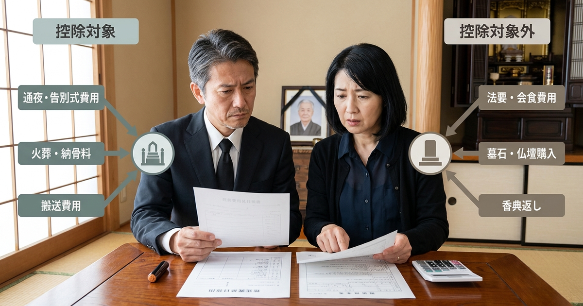 相続税から控除できる葬儀費用と対象外になる費用がある