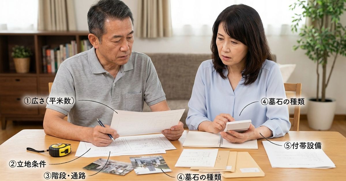 墓じまいの相場を見る前に、今のお墓の状況を5つ確認しておく